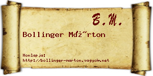 Bollinger Márton névjegykártya